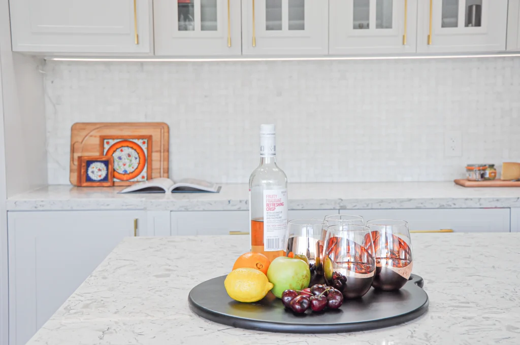 coctails on countertop, kitchen renovation burlington
