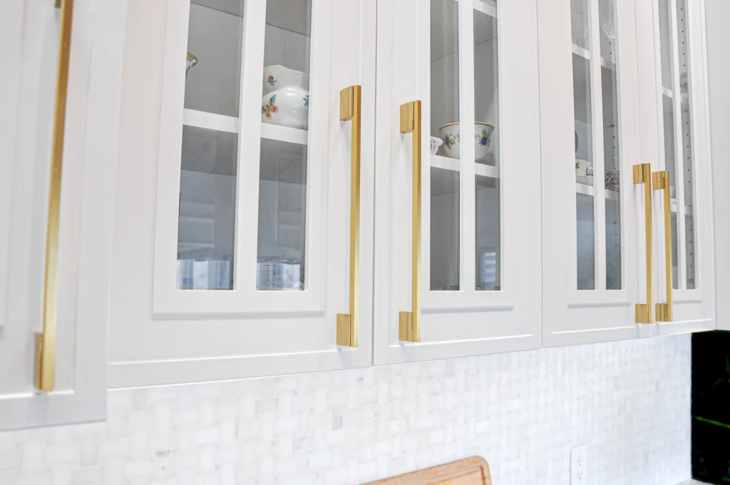 white and light grey kitchen renovation, burlington