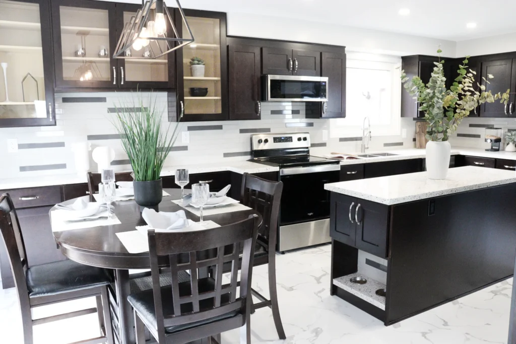 Black and White Kitchen Renovation, Expansion Reno